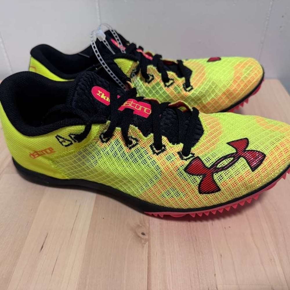 Under Armour Distance 270 Track&Field Spikes Neon Yellow/Red Men’s Size 9 W 10.5